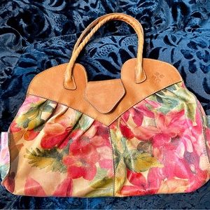 PATRICIA NASH Heritage MULTI FLORAL Print LIONE Twisted Handle SHOULDER SATCHEL